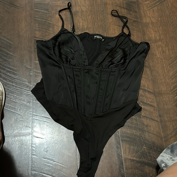 Black Satin Bodysuit - Picture 3 of 3